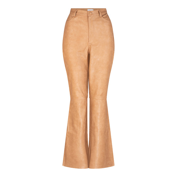 Belle Faux Leather Pants - Camel