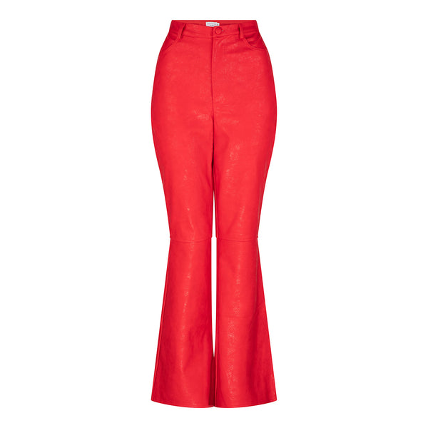 Belle Faux Leather Pants - Red