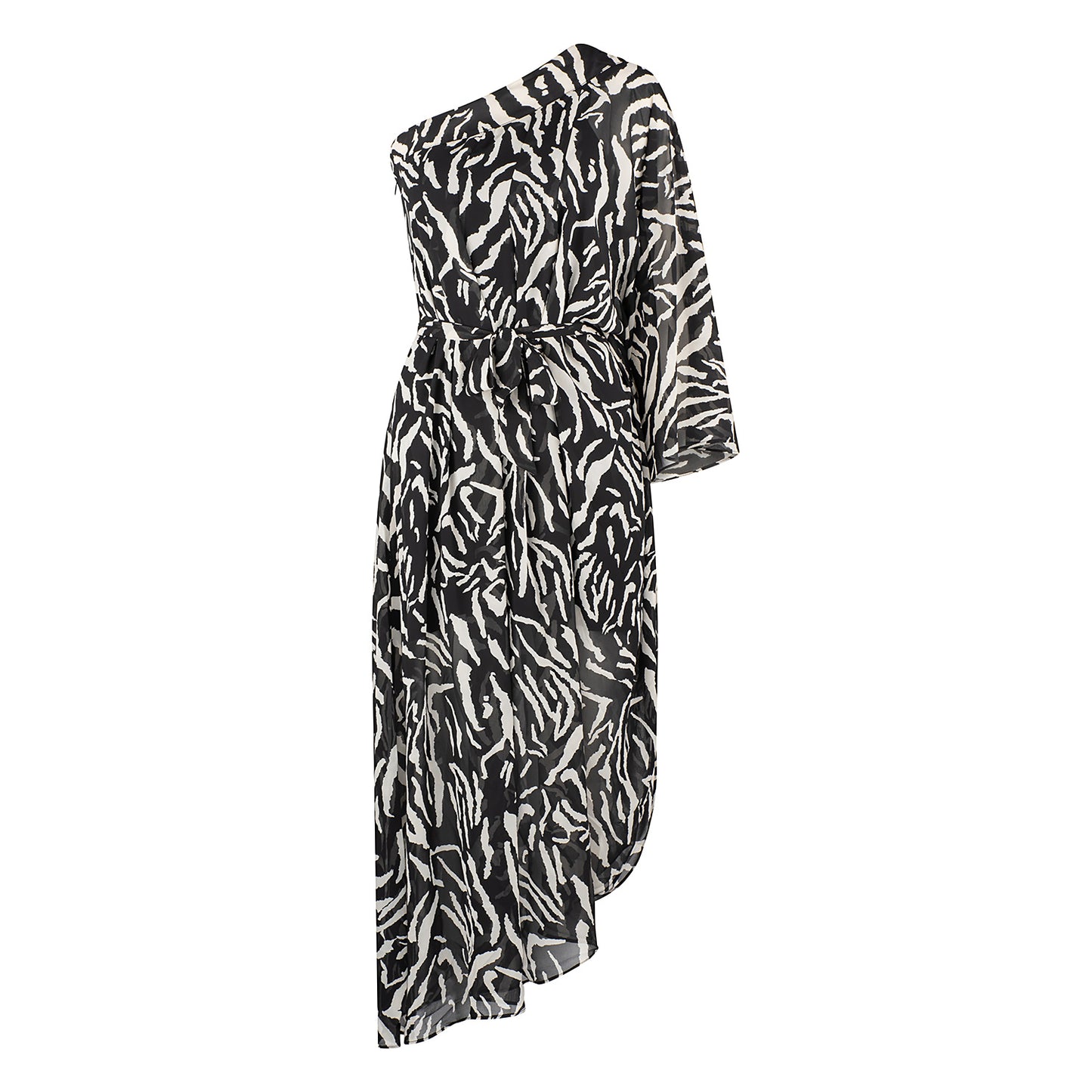Hadassah Chiffon Dress - Zebra Print
