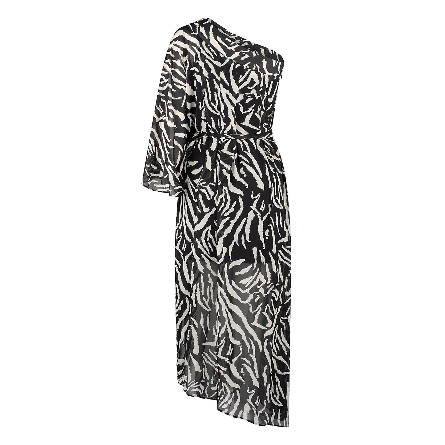 Hadassah Chiffon Dress - Zebra Print