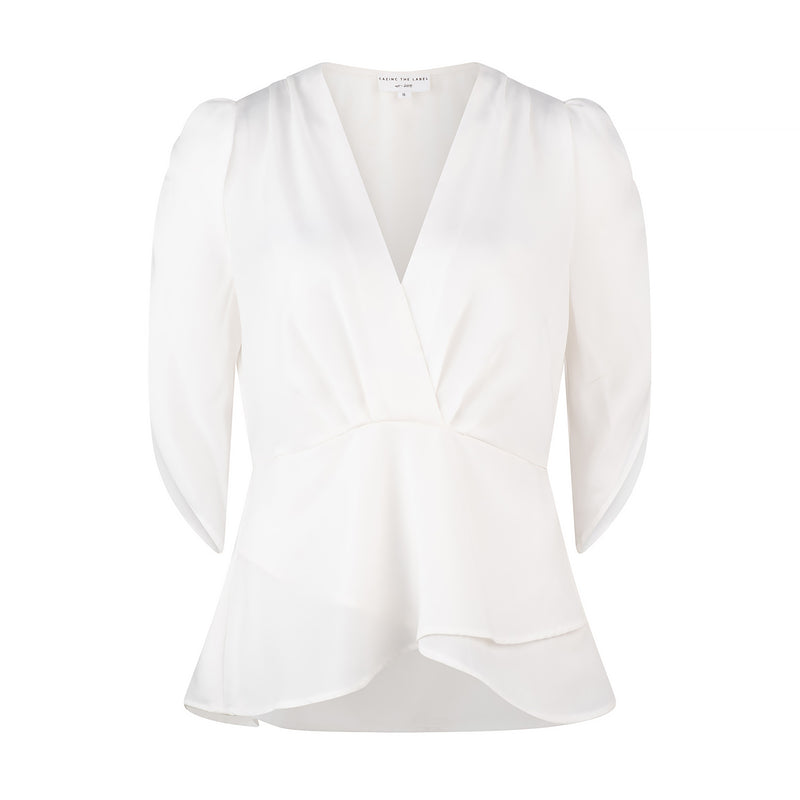 Elsa Wrap Top - White