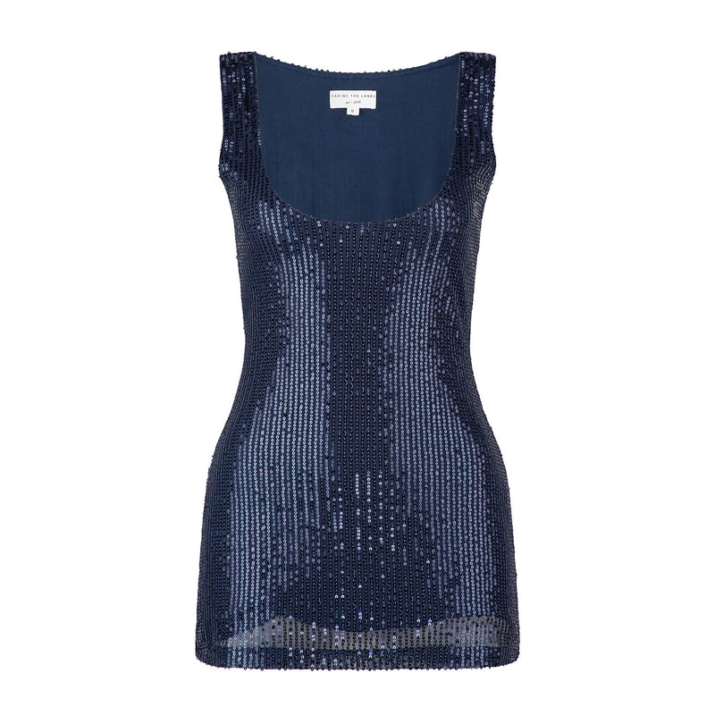 Valencia Sequin Singlet - Peacock Blue