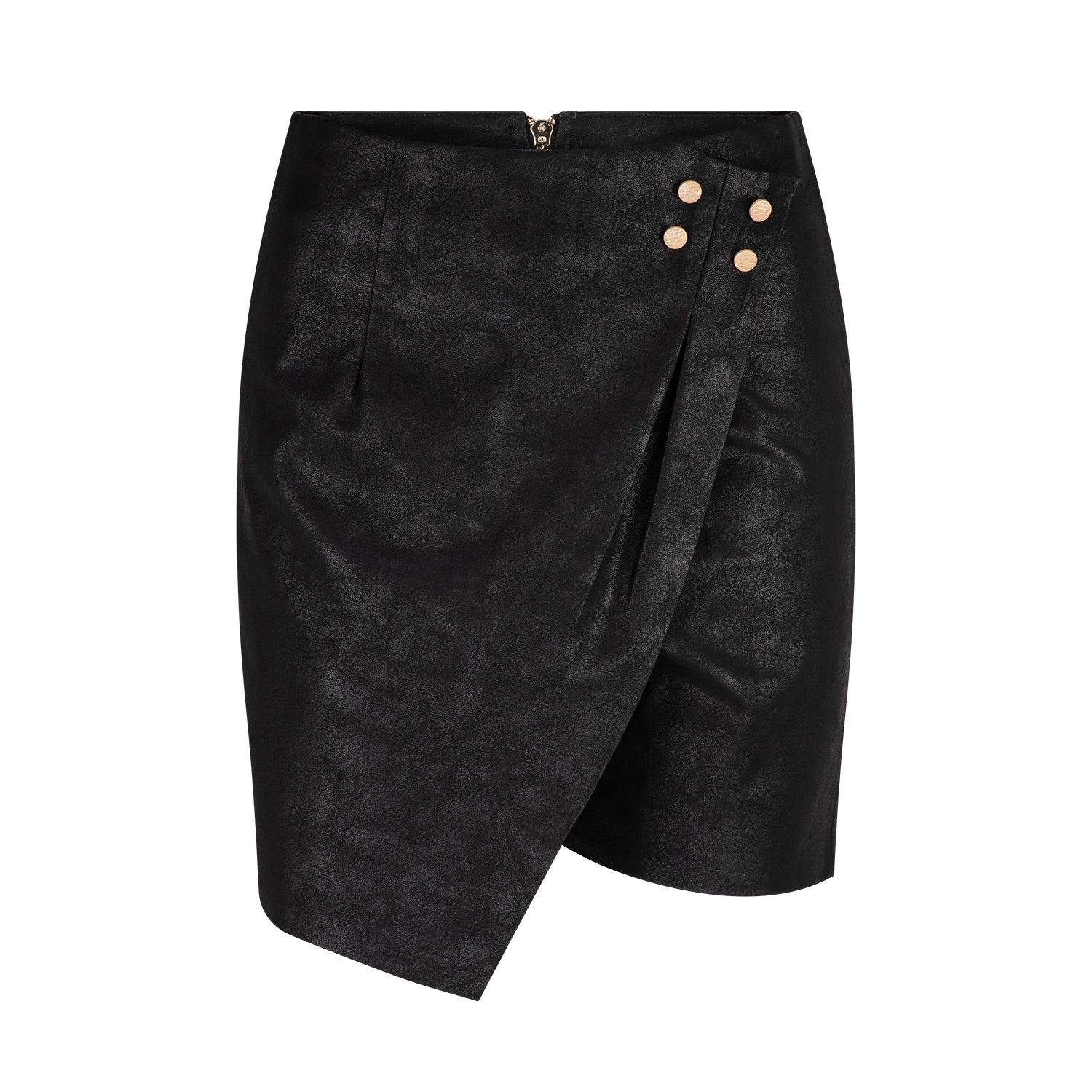 Aria Faux Leather Skort - Black