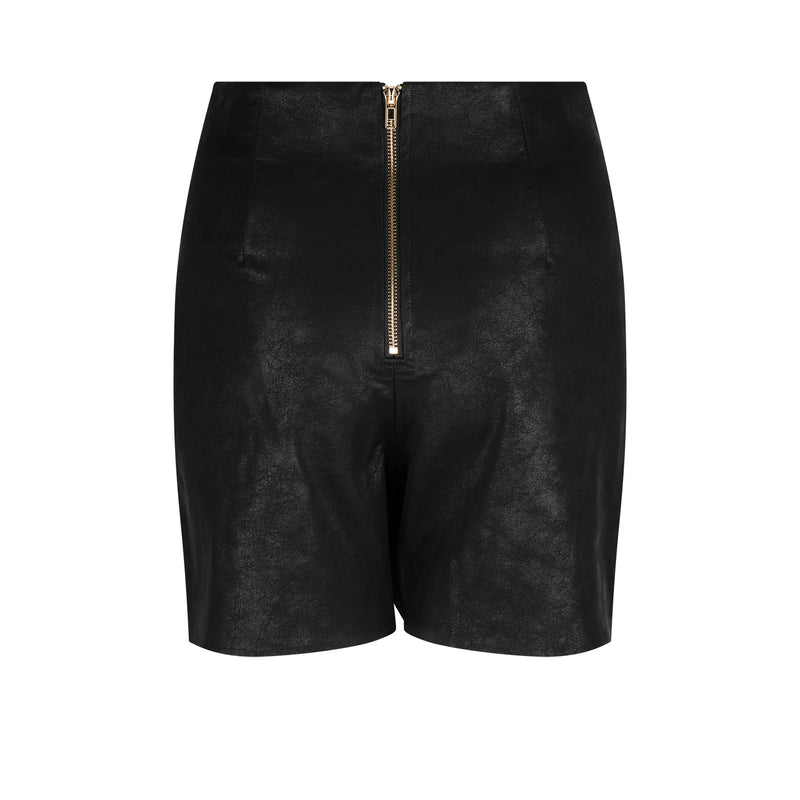 Aria Faux Leather Skort - Black