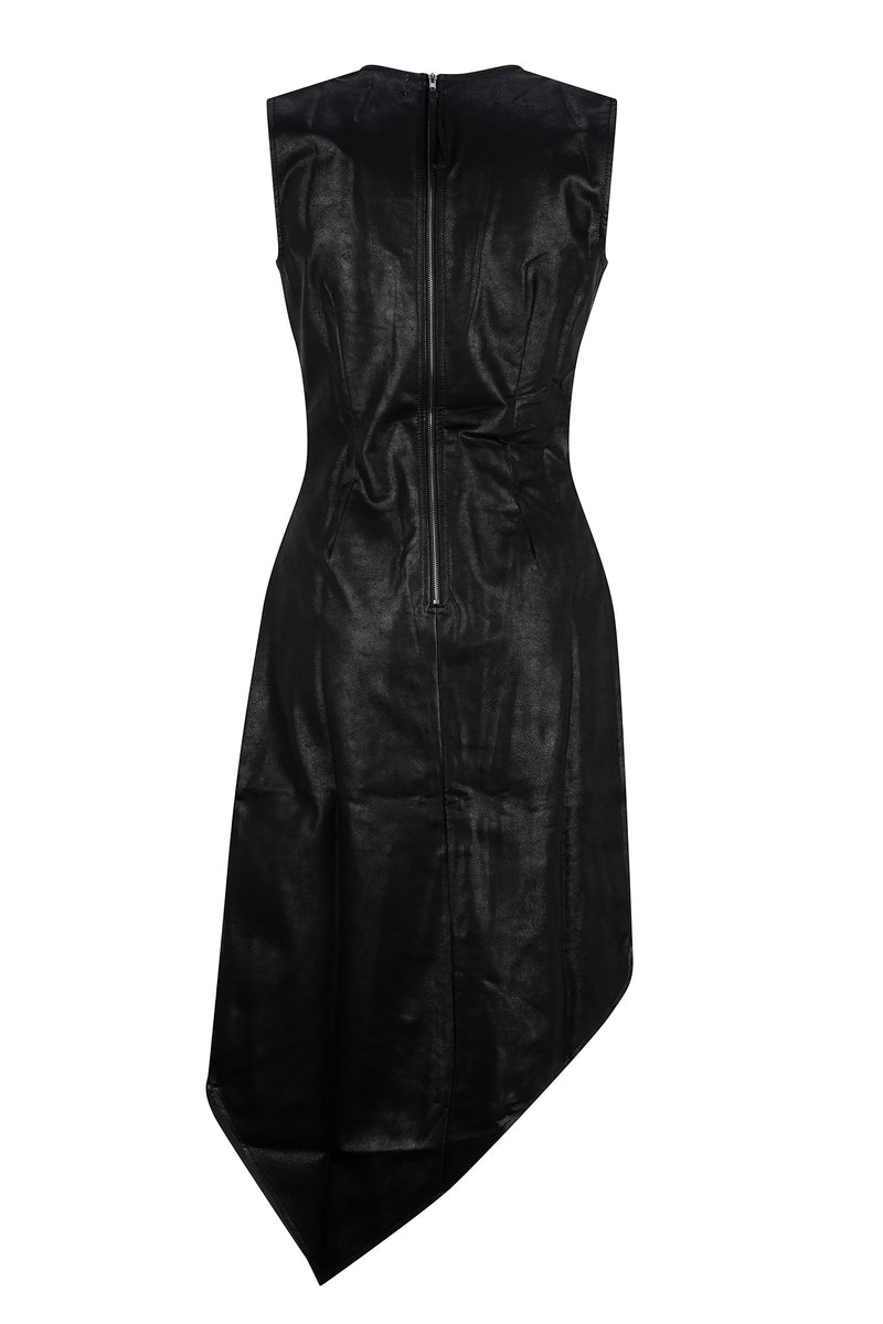Harlow Faux Leather Dress - Midnight Black