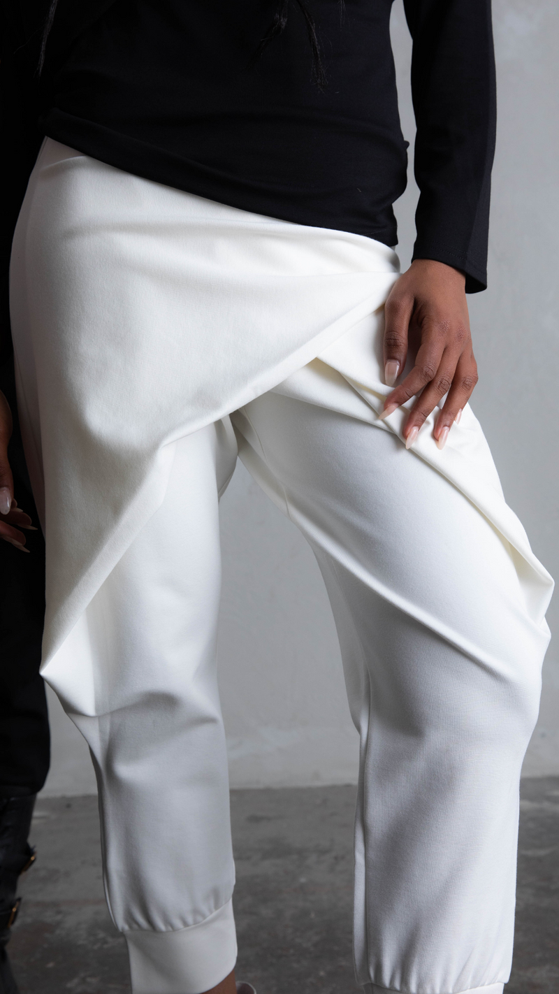 Charli Crossover Ponte Pants - Warm White